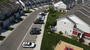 Aerial perspective of suburban area