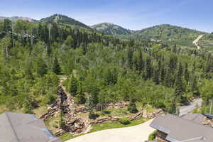 View of mountain background featuring a forest