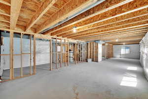 Below grade area with strapped water heater