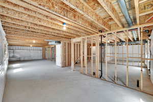 View of unfinished basement