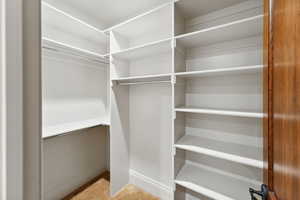View of walk in closet