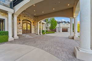 Patio / terrace featuring french doors