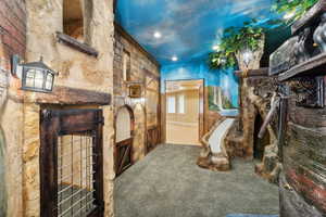 Bedroom featuring carpet