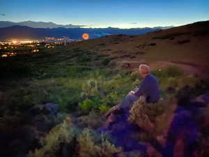 Drone / aerial view of a mountain backdrop