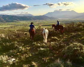 View of mountain backdrop featuring rural landscape and a pastoral area