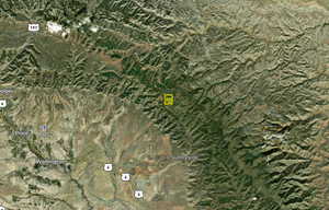 Aerial map of property and surrounding area