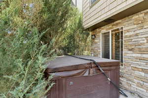 Exterior view of a hot tub
