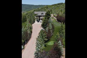 Aerial view of a golf course