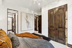 Bedroom with recessed lighting