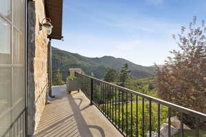 Balcony with a mountain view and a forest view