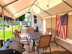 View of patio / terrace with outdoor dining space and area for grilling