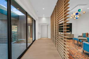Hallway with recessed lighting