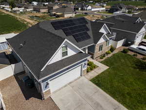 Aerial perspective of suburban area