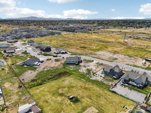 Aerial perspective of suburban area