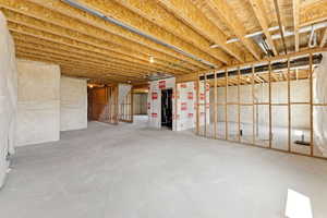 View of unfinished basement