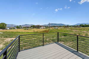 Wooden terrace with a mountain view and a rural view