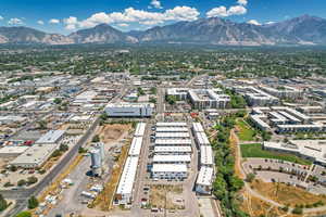View of urban area with mountains