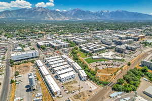 View of urban area with mountains