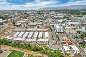 View of urban area with a mountainous background