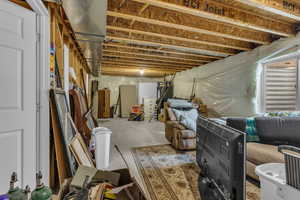 View of unfinished basement