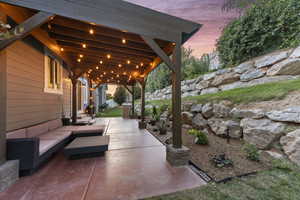 View of patio / terrace featuring an outdoor hangout area and entry steps