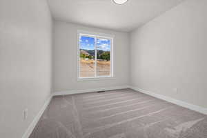 Carpeted empty room with baseboards