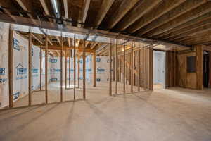 View of unfinished basement