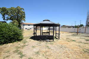 View of yard with a gazebo