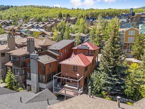Aerial perspective of suburban area
