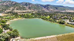 Drone / aerial view of a water and mountain view
