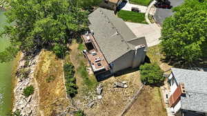 View from above of property featuring a nearby body of water