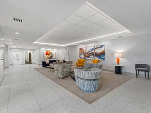 Lobby with recessed lighting