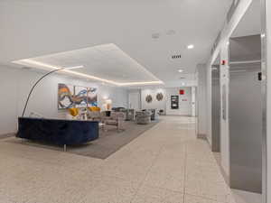 Common area with recessed lighting