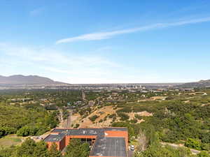 Aerial view of a mountainous background