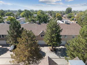Aerial perspective of suburban area