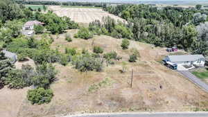 Aerial view of sparsely populated area