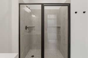Bathroom with a shower stall