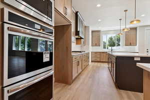Kitchen with stainless steel appliances