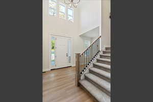 Foyer entrance featuring stairway