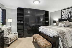 Bedroom with carpet floors
