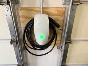 Garage view of car charger