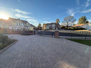 Gate featuring a residential view