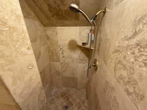 Detailed view of tiled shower