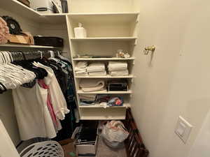 View of walk in closet