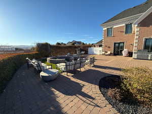View of patio featuring french doors