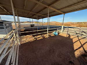 View of horse barn