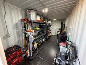 Garage featuring a central vacuum unit