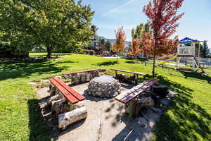 View of yard/firepit area