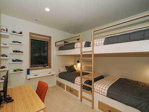 Bedroom featuring carpet and recessed lighting