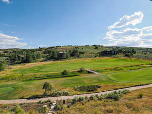 Aerial view of a golf course